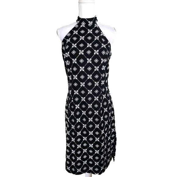 Spenser Jeremy ~Woman Size 6~ Black/White Floral Embroidered Knee Length Dress. - Picture 1 of 9